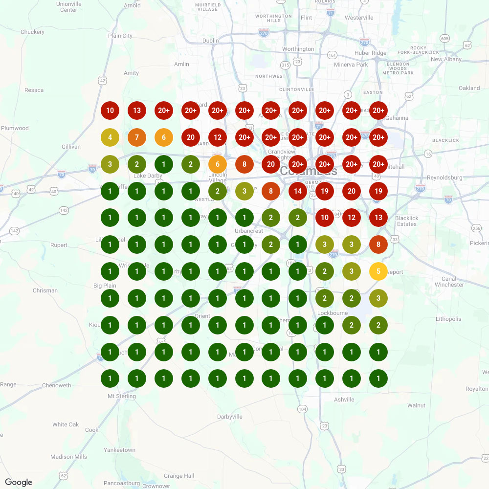 google-business-profile-keyword-performance-heatmap